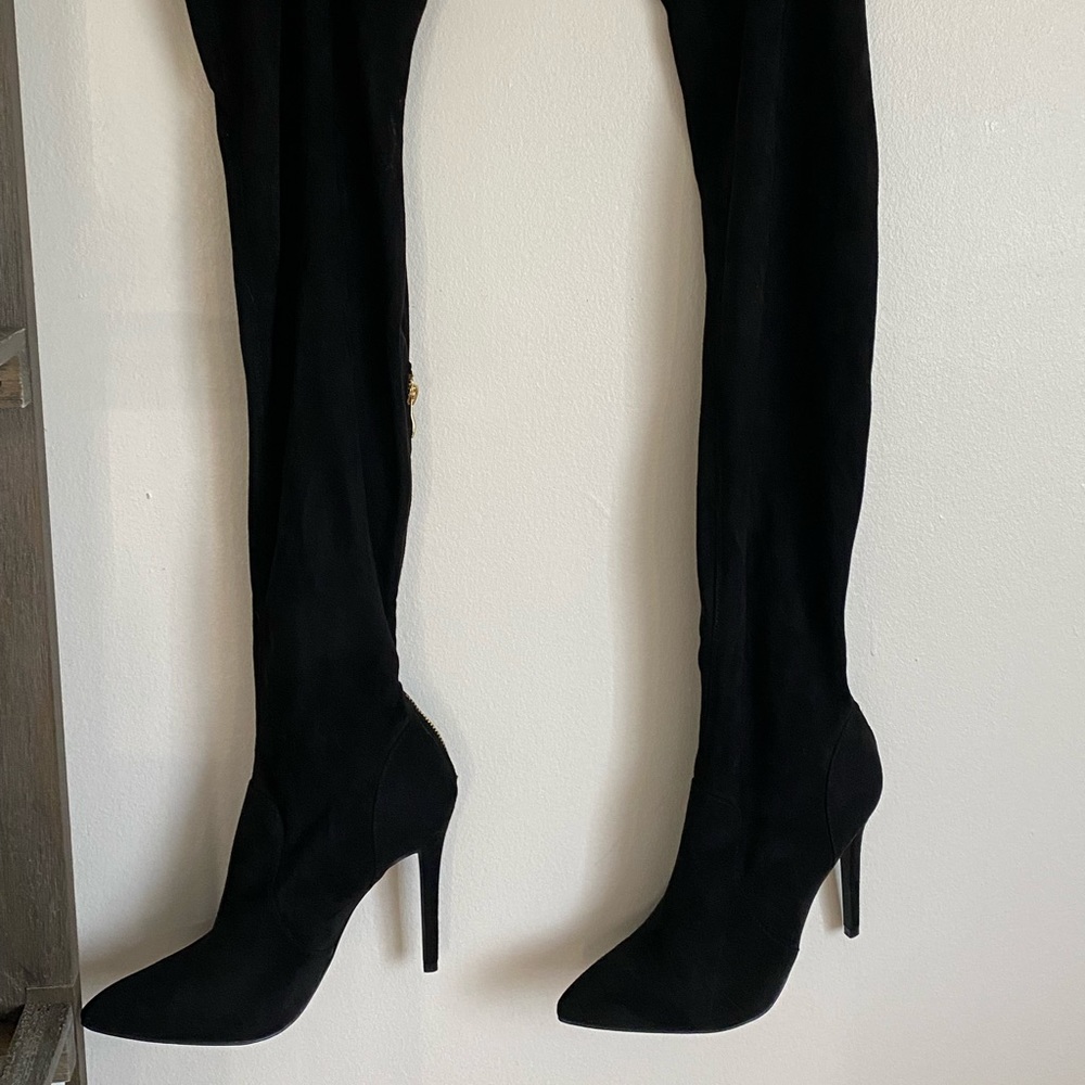 Over the knee faux suede boots